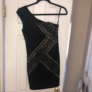 Black, one shoulder dress